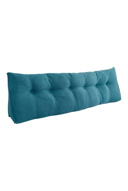 Living and Home Washable Headboard Wedge Pillow with Storage Pocket in Blue - Size: Large - image 1