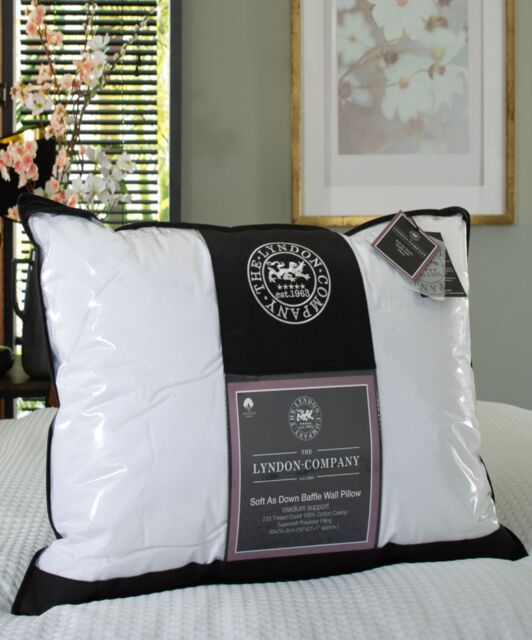 The Lyndon Company Soft as Down Baffle Wall 233 Thread Count 100% Cotton Casing Pillow - Deyongs 1846 in White