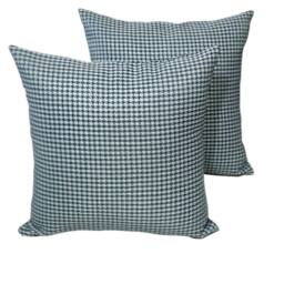 Luxury Living Pair of Houndstooth Woven Cushions - Plump Pads, Removable Covers in Grey - Size: 45 cm x 45 cm - thumbnail 2