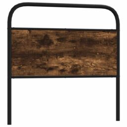 Berkfield Home Headboard Smoked Oak 90 cm Steel & Engineered Wood in Brown