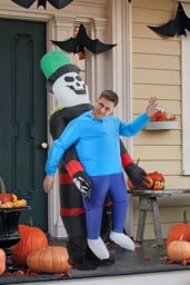 Living and Home Halloween Zombie Hostage Inflatable Costume for Adults in Black - thumbnail 5