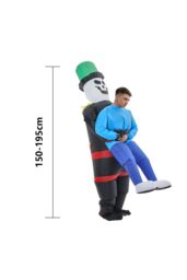 Living and Home Halloween Zombie Hostage Inflatable Costume for Adults in Black - thumbnail 4