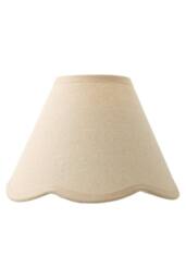 ValueLights Florie Natural Linen Tapered Scalloped Pastel Trim Mini Lamp Shade in Cream - thumbnail 6
