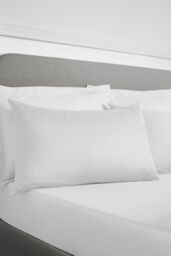 Bianca 400 Thread Count Cotton Sateen Standard Pillowcases in White - Size: Standard Pillow Case - thumbnail 2