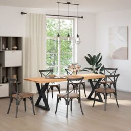 Berkfield Home Dining Table Legs 2 pcs Black 80x(72-73.3) cm Steel - thumbnail 3