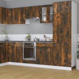 Berkfield Home Hanging Glass Cabinet Smoked Oak 60x31x60 cm Engineered Wood in Brown - Size: 60 x 31 x 60 cm - thumbnail 1