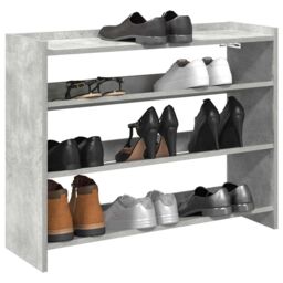 Berkfield Home Shoe Rack Concrete Oak 80x25x62 cm Engineered Wood in Grey - Size: 80 x 25 x 62 cm - thumbnail 1