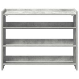 Berkfield Home Shoe Rack Concrete Oak 80x25x62 cm Engineered Wood in Grey - Size: 80 x 25 x 62 cm - thumbnail 4