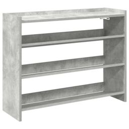 Berkfield Home Shoe Rack Concrete Oak 80x25x62 cm Engineered Wood in Grey - Size: 80 x 25 x 62 cm - thumbnail 2
