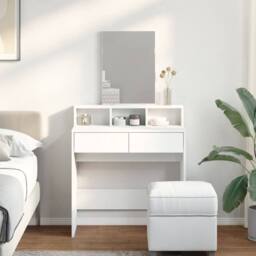 Berkfield Home Beautiful Dressing Table with Mirror White 80x41x144.5 cm - thumbnail 1