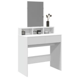 Berkfield Home Beautiful Dressing Table with Mirror White 80x41x144.5 cm - thumbnail 2
