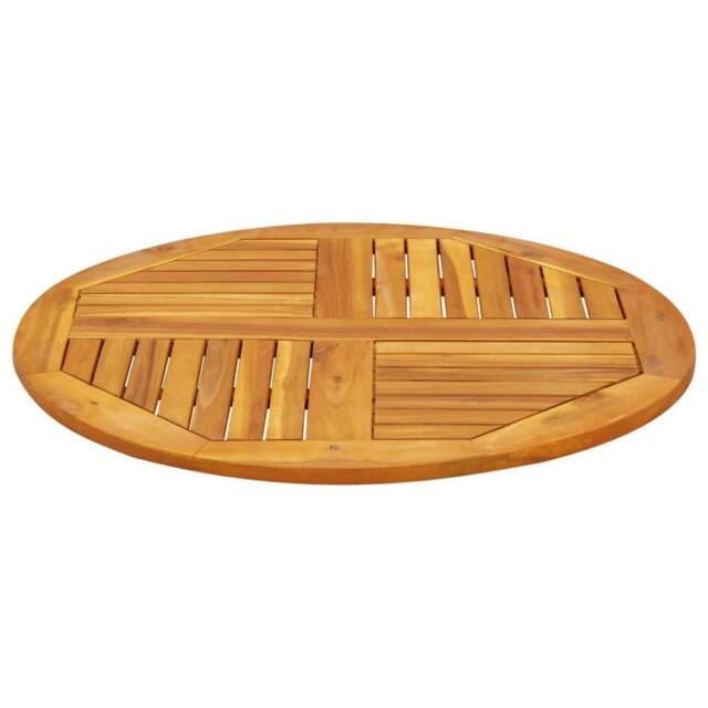 Berkfield Home Table Top √ò80x2.2 cm Round Solid Wood Acacia in Brown - Size: 80x2.2 cm - image 1