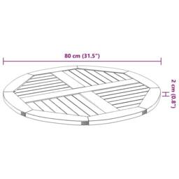 Berkfield Home Table Top √ò80x2.2 cm Round Solid Wood Acacia in Brown - Size: 80x2.2 cm - thumbnail 8
