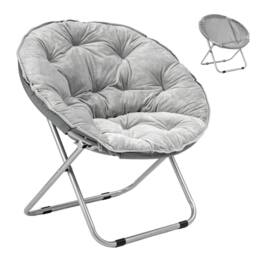 EONLION Grey Chair Folding Bedroom Chair Round - Size: 100 cm - thumbnail 1