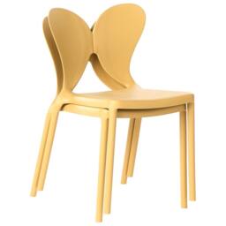 Wyld and Coco Yellow Butterfly Backrest Chairs Set 2 Stackable Polypropylene UV - thumbnail 7