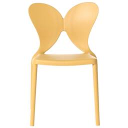 Wyld and Coco Yellow Butterfly Backrest Chairs Set 2 Stackable Polypropylene UV - thumbnail 4