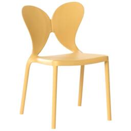 Wyld and Coco Yellow Butterfly Backrest Chairs Set 2 Stackable Polypropylene UV - thumbnail 3