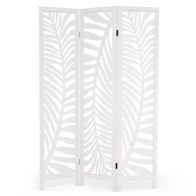 Costway 3-Panel Room Divider 170 cm Freestanding Privacy Screen in White - image 1