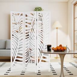 Costway 3-Panel Room Divider 170 cm Freestanding Privacy Screen in White - thumbnail 3