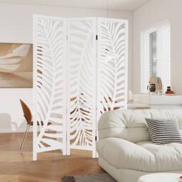 Costway 3-Panel Room Divider 170 cm Freestanding Privacy Screen in White - thumbnail 4