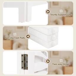 Costway 3-Panel Room Divider 170 cm Freestanding Privacy Screen in White - thumbnail 8