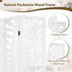 Costway 3-Panel Room Divider 170 cm Freestanding Privacy Screen in White - thumbnail 6