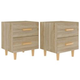 Berkfield Home Bed Cabinets 2 pcs Sonoma Oak 40x35x47.5 cm in Brown - thumbnail 2