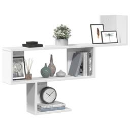 Berkfield Home Wall Shelf White 100x15x70 cm Engineered Wood - Size: 100 x 15 x 70 cm - thumbnail 3