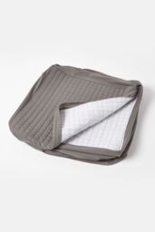 Homescapes Quilted Cotton 3 Seater Orthopaedic Booster Cushion Cover in Charcoal - thumbnail 3