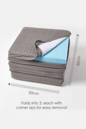 Homescapes Quilted Cotton 3 Seater Orthopaedic Booster Cushion Cover in Charcoal - thumbnail 4