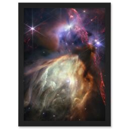 Artery8 NASA James Webb Space Telescope Rho Ophiuchi Cloud Complex Artwork Framed Wall Art Print A4 in Black - thumbnail 1