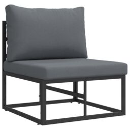 Berkfield Home Garden Sofa Set 4 pcs Black 70 x 70 x 32 cm Aluminium - thumbnail 6