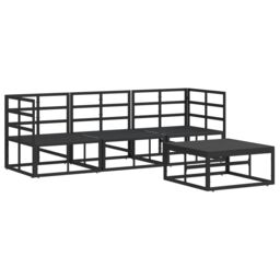 Berkfield Home Garden Sofa Set 4 pcs Black 70 x 70 x 32 cm Aluminium - thumbnail 7