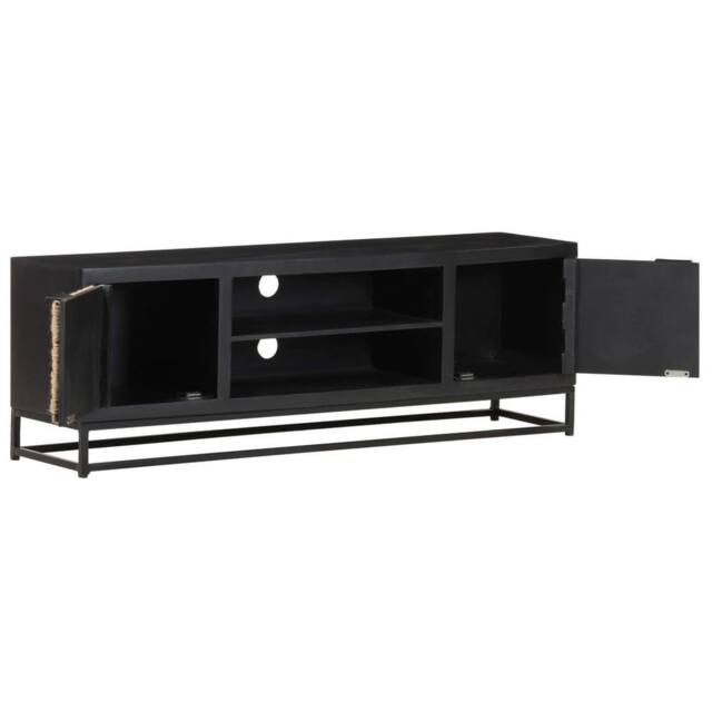 Berkfield Home TV Cabinet 120x30x40 cm Solid Mango Wood in Black - Size: 120 x 30 x 40 cm - image 1