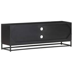 Berkfield Home TV Cabinet 120x30x40 cm Solid Mango Wood in Black - Size: 120 x 30 x 40 cm - thumbnail 4
