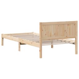 Berkfield Home Pine Wood Bed Frame Natural wood Solid pine wood 90 x 190 cm in Brown - thumbnail 8