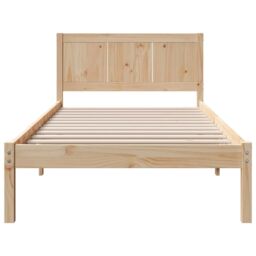 Berkfield Home Pine Wood Bed Frame Natural wood Solid pine wood 90 x 190 cm in Brown - thumbnail 6
