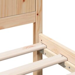Berkfield Home Pine Wood Bed Frame Natural wood Solid pine wood 90 x 190 cm in Brown - thumbnail 9