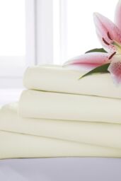 Martex Percale Fitted Sheet in Cream - Size: Single