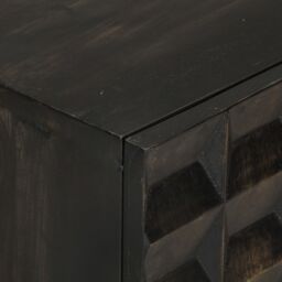 Berkfield Home Sideboard Black 55x34x75 cm Solid Wood Mango & Iron - Size: 55 x 34 x 75 cm - thumbnail 6