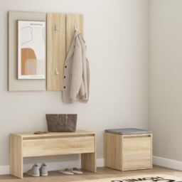 Berkfield Home Hallway Furniture Set Sonoma Oak Engineered Wood in Brown