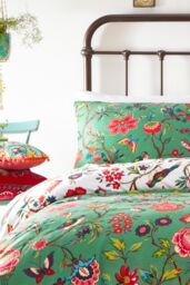 Furn Pomelo Tropical Floral Reversible Duvet Cover Set in Green - Size: Double - thumbnail 2