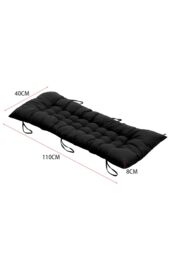 Garden Sanctuary 40x110cm Beach Lounge Seat Cushion Office Sofa Chair Cushion Rocking Chair Pad in Black - Size: 40x110 cm - thumbnail 3