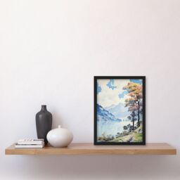 Artery8 Wall Art Print Scenic Lake District Landscape with Autumn Trees Framed - Size: A4 - thumbnail 4