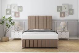 "Sloomy California Plush Divan Set 2 Drawers-54"" Headboard-Footboard in Bronze - Size: Single" - thumbnail 1