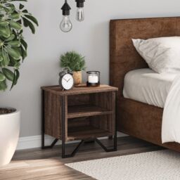Berkfield Home Bedside Cabinet Brown Oak 40x30x40 cm Engineered Wood - Size: 40 x 30 x 40 cm - thumbnail 3