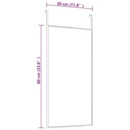 Berkfield Home Door Mirror Black 30x60 cm Glass & Aluminium - thumbnail 4