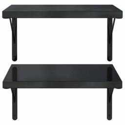 Berkfield Home Wall Shelves 2 pcs 50x40 cm Black Stainless Steel - thumbnail 5