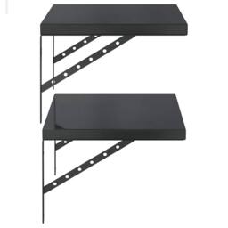 Berkfield Home Wall Shelves 2 pcs 50x40 cm Black Stainless Steel - thumbnail 6
