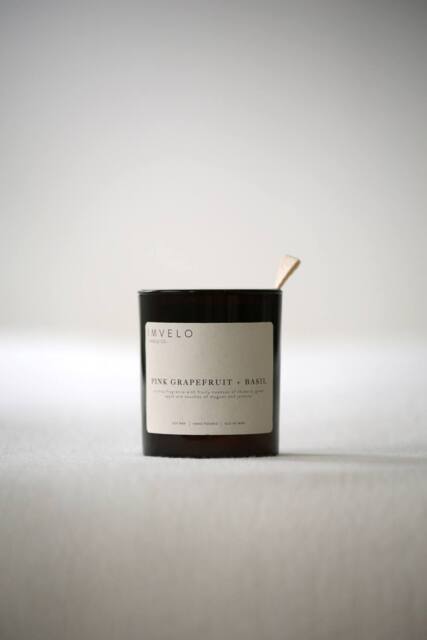 Imvelo Candle Co Signature Candle - Pink Grapefruit + Basil in Amber - image 1